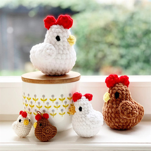 Grosir boneka Amigurumi ayam Crochet kustom mainan Amgurumi rajutan tangan boneka ayam jantan mainan hadiah bayi - Product Image 1