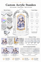 Support en acrylique pour figurine anime découpé au laser, avec fente unique, en feuille d'argent, sur commande, pour fille anime