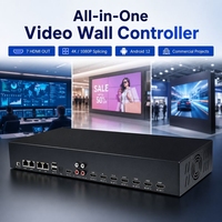 Controlador de Video Wall HD 2x2 con 7 Salidas HD, Android 12, NPU 6T, Venta al por Mayor de Fábrica, para Centros de Monitoreo de Seguridad y Salas de Exposiciones