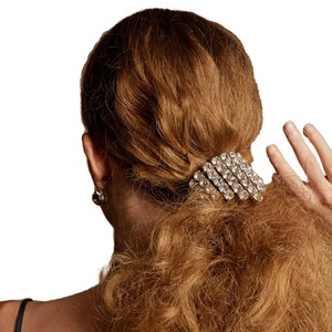Fashion Metal Crystal Clover Scrunchies Girl Colorful Glitter Elastic Ponytail Hair Clips Ties Women Luxury Hair Accessories - Product Image 2