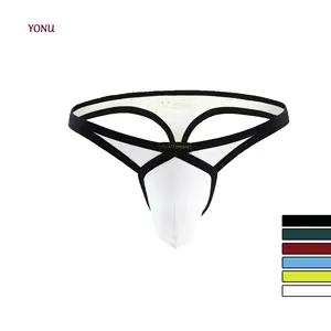 Hot Selling Fashion Breathable Underwear Low Waist Solid Color Comfortable Sexy G-STRING Briefs For Men