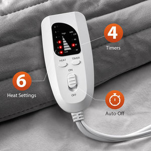 Masajeador de Cuello y Hombros de Franela Ultrasuave con Calor, Temperatura Ajustable, 4 Temporizadores (30-120min), 60W, Enchufable - Product Image 3