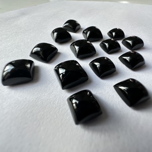 Cabochon carré en onyx noir riche, pierre précieuse de 4 mm à 20 mm, qualité naturelle AAA, poli à la main - Product Image 3