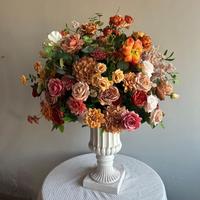 Boule de fleurs artificielles 70 cm, très tendance, thème automne, centre de table floral, décoration événementielle, décor de mariage en terre cuite