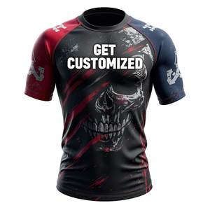 फ्रंट लोगो के साथ लंबी आस्तीन बीजे रैशगार्ड के साथ फ्रंट लोगो मुक्केबाजी मार्शल आर्ट वर्दी सेट-लुभावनी पहनने के लिए - Product Image 6