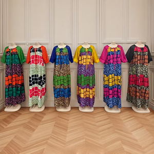 2026 New Fashionable Middle Eastern Muslim Hot Selling Loose High Quality Ethnic Elegant African Glitter Women's Printed Dress - Product Image 2