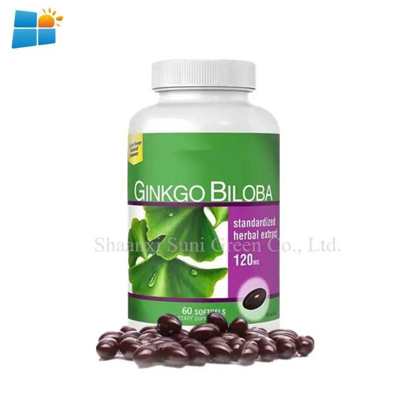 OEM/ODM/OBM bitkisel yaprak takviyesi Gingko Biloba kapsüller beyin fonksiyonu destekler Ginkgo Biloba ekstraktı yumuşak kapsüller
