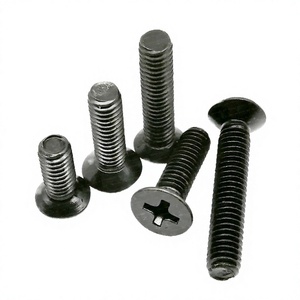 Tornillos de máquina de cabeza plana de acero al carbono negro, tornillos de cabeza avellanada Phillips, tornillos métricos de rosca estándar - Product Image 2
