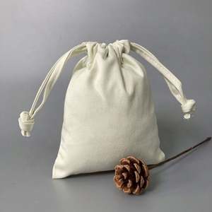 Bolsa de lona con cordón Bolsa de lona de algodón Bolsas de regalo de muselina de algodón Bolsa de malla con cordón de algodón - Product Image 5