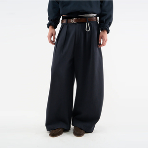 <span class=keywords><strong>Pantaloni</strong></span> Sportivi Larghi da Uomo Personalizzati <span class=keywords><strong>con</strong></span> Doppia Pieghezza, Vita Alta, Vestibilità Rilassata, <span class=keywords><strong>in</strong></span> Jersey, Casual, all'Ingrosso - Product Image 2
