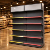 GU JIU Metallische Leichtgewichtige Epoxid-Pulverbeschichtete Supermarkt-Einzelhandels-Gondelregale Endregale Kombinierte Doppelseitige Lagerung