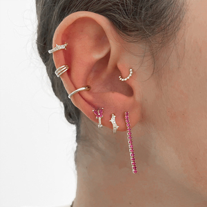 ต่างหู CANNER รุ่น Simple S925 เงินแท้รูปดาวประดับเพชรซิคอน 5A ชุบทอง 18k หนาพิเศษ แบบ Huggie สั่งทำได้ - Product Image 6