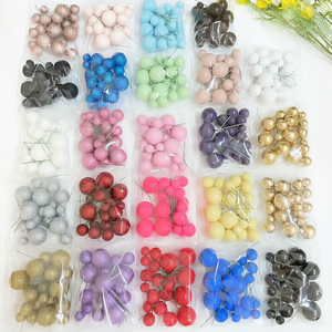 20 boules de gâteau en acrylique de tailles variées (2cm-4cm), rondes, réutilisables, faites à la main, en mousse scintillante, pour la décoration de gâteaux d'anniversaire et de mariage - Product Image 1