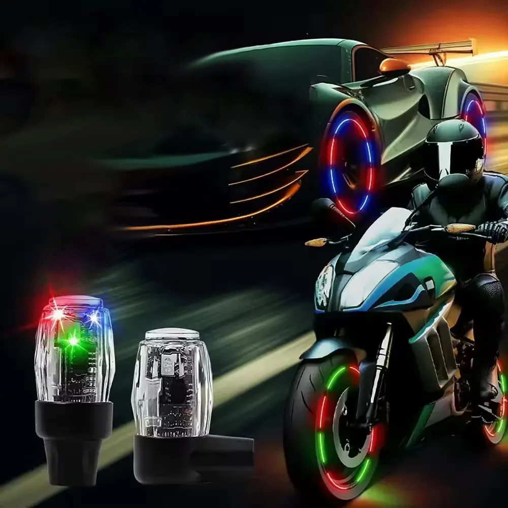 New RGB Wheel Lights Cap Car Auto Wheel Tire Tyre Air Valve Stem Led Light Cap Cover Accessories For Bike Car Motorcycle