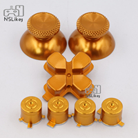 NSLikey Jeu de boutons métalliques pour manette PS5 en alliage d'aluminium Dpad ABXY Thumbstick Cover Button