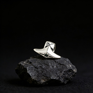Perle d'espacement grue en papier rétro en argent faite à la main, <span class=keywords><strong>breloque</strong></span> porte-bonheur <span class=keywords><strong>origami</strong></span> avec CZ vert, composants de bijoux DIY - Product Image 3