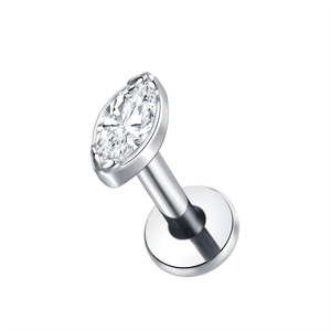 Bijoux de corps en titane de qualité professionnelle ASTM F136 plaqué PVD <span class=keywords><strong>surface</strong></span> polie zircone cubique pour Lobe d'oreille nez lèvre <span class=keywords><strong>Piercing</strong></span> - Product Image 3