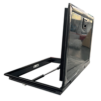 Porte d'accès RV carrée noire 700*645mm à prix avantageux avec serrure mécanique, ouverture jusqu'à 90 degrés pour caravane, camion, camping-car