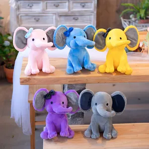 BSCI OEM-elefante de peluche gris, venta al por mayor, juguete de China