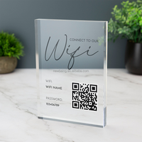 Plaque en acrylique Wifi avec mot de passe et code QR Office Cafe Shop Internet