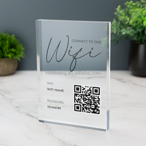 Plaque en acrylique Wifi avec mot de passe et code QR Office Cafe Shop Internet - Product Image 2
