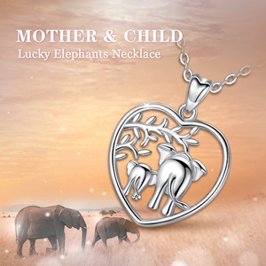 Changda 925 Sterling Silver Rhodium Plated Jewelry Thailand Anti Tarnish Lucky <strong>Elephant</strong> Pendant <strong>Necklace</strong> for Women - Product Image 5
