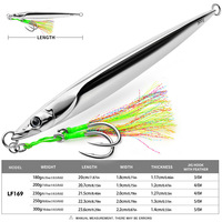 PROBEROS Blei-Slow-Jigging-Köder mit gefedertem Assist-Haken für Salzwasser-Großwildfischen, 180g-300g (1er-Packung) Far-out Luya Bionic