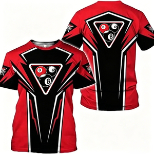 Nouveau T-shirt de billard <span class=keywords><strong>S</strong></span>.Q.F rouge et noir, design vierge, 100 % coton, coupe régulière, pour les fans de sport - Product Image 2
