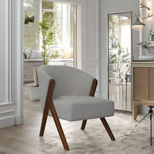 Sillón <span class=keywords><strong>de</strong></span> Tela con Estructura <span class=keywords><strong>de</strong></span> Madera, Asiento Cómodo, Sillón <span class=keywords><strong>de</strong></span> Salón, Decoración del Hogar - Product Image 3