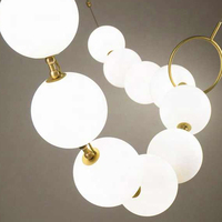 Lustre suspendu en verre de style nordique, lustres suspendus, luminaire suspendu Art Déco avec boules de verre, lampe de design nordique