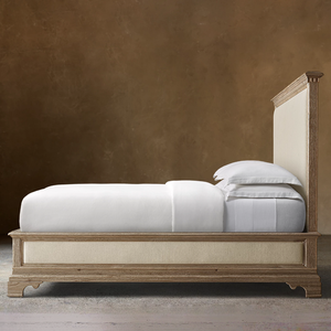 <span class=keywords><strong>Lit</strong></span> Mayfair Grand Frame en tissu, bois massif chêne, capitonné avec tête de <span class=keywords><strong>lit</strong></span> en colonne romaine sculptée à la main - Product Image 2