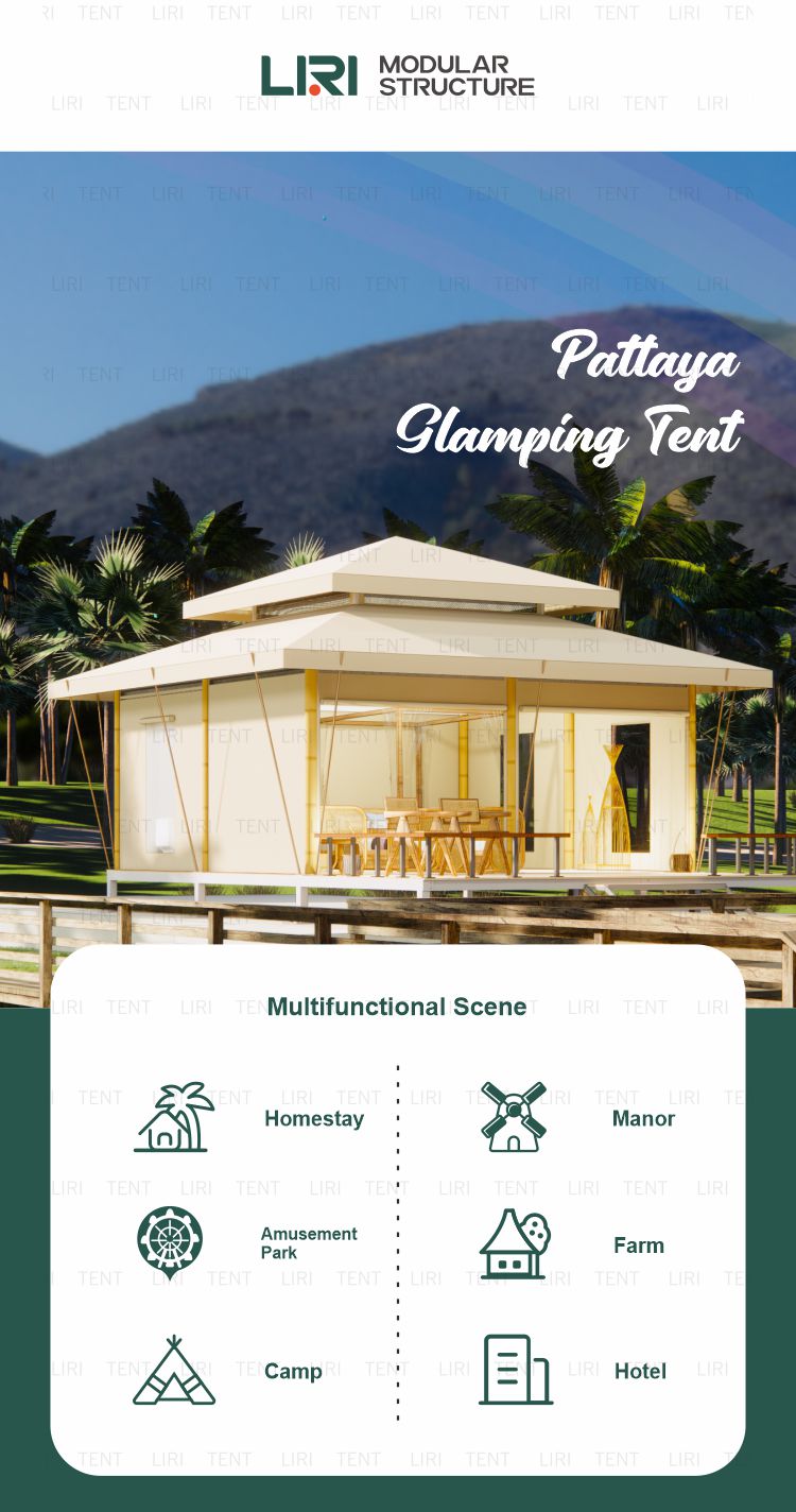 Outdoor Waterproof Luxury Pattaya Glamping Hotel Tents Manufacturers for Resorts