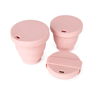 Mug de voyage pliable rétractable en silicone de marque OEM avec couvercle - Tasse à café miniature portable
