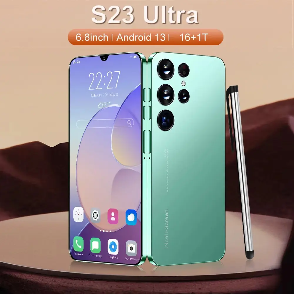 Hot Selling S23 + Ultra Originele 16Gb + 512Gb 48mp + 100mp Vingerafdrukontgrendeling 7300Mah Android 12.0 Mobiele Telefoon Smart Mobiele Telefoon