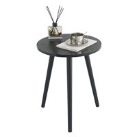 Table d'appoint noire moderne pour la décoration intérieure, petite table d'appoint pour petits espaces, salon, chambre, entrée, balcon, durable, avec rangement