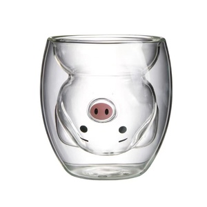 Gato dos desenhos animados 300ml Alta Borosilicato Vidro Parede Dupla Caneca De Café Estilo Bonito Copo de Leite para Crianças Pequeno-almoço e Jantar Drinkware - Product Image 4