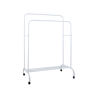 Perchero metálico portátil de pie con doble barra desmontable, gran capacidad, ecológico, ideal para zonas montañosas - Product Image 1