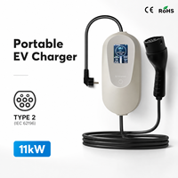Chargeur EV portable 11 kW 16 A triphasé prêt à être expédié, type 2 IEC 62196, norme européenne, livraison rapide, station de recharge EV, prise CEE