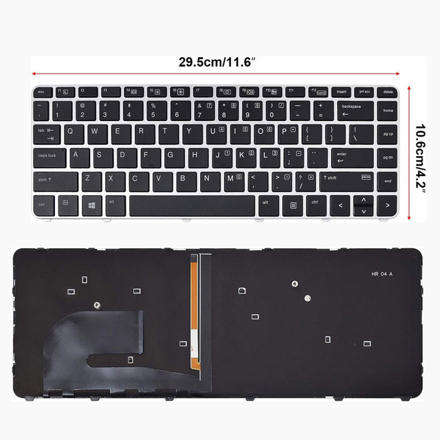 Replacement Keyboard with Backlit Compatible with HP EliteBook 745 G3 745 G4 840 G3 840 G4 Silver Frame No Trackpoint US Layout