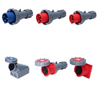 Connecteur de prise industrielle en laiton HFE HFN-0332, étanche IP67, anti-poussière, AC 3-6 broches, 63A, 220V/380V/415V