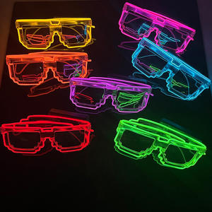 Gafas de Plástico con Luces LED de Feliz Año Nuevo, Gafas Brillantes Inalámbricas de Neón EL para Festivales, Navidad, Graduación, Día del Padre - Product Image 1