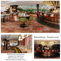 Ensemble de mobilier commercial sur mesure pour hôtels, restaurants, bars et salles à manger : banquettes, tables et chaises