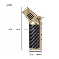 Briquet torche long classique rechargeable au gaz butane, flamme jet coupe-vent, portable, multi-usage, pour cigarettes, camping, barbecue