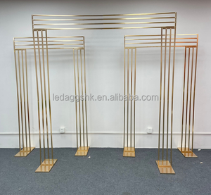 Modern 3-Piece Gold <b>Wedding</b> <b>Arch</b> Set SMOOTH Detachable Iron Frame Interior Backdrop Stand New Arrival - Product Image 2