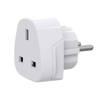 Adaptateur de prise UK vers EU - Adaptateur de voyage compact UK vers EU - Adaptateur de voyage UK vers Allemagne, France, Belgique, Suède avec BS8546