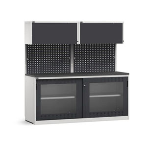 Fami GARAGE056 muebles modulares con encimera de goma y armario de puerta de policarbonato, 2040mm - Product Image 1