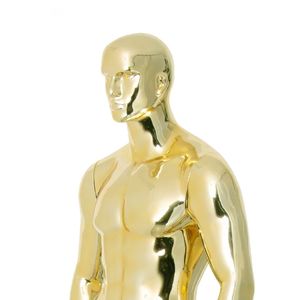 หุ่นโชว์เสื้อผ้าผู้ชายแบบเต็มตัว หุ่นชายพลาสติกแข็งแรง กล้ามเนื้อเด่น สีทอง - Product Image 3