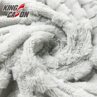 Couverture en tissu de luxe 100 % polyester uni Kingcason Factory pour poupées, bon marché, en fausse fourrure de lapin jacquard, trame 150D