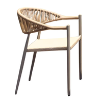 Ensemble de meubles de patio extérieur en bois, table à thé et chaises, résistant à l'eau et aux UV, style minimaliste, pour hôtel, jardin, bistrot, cour, terrasse