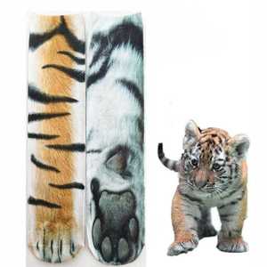 Calcetines 3D con Estampado de Patas de Animales, Calcetines Holgados con Diseño de Gato y Perro, Grosor Medio, Fibra de Poliéster, Calcetines Divertidos Estilo Mascota - Product Image 2